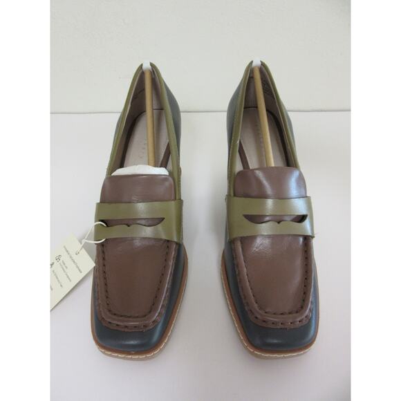 SANCTUARY Cadence Women Gray Brown 7 M Slip On Career Preppy Wedge Loafers - Picture 2 of 8